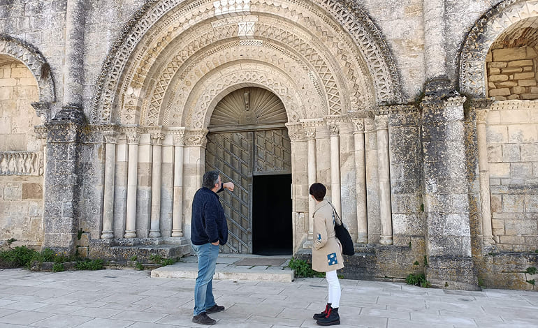 Visite de l'abbaye avec une stagiaire